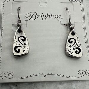 Brighton Silver Filigree Teardrop Dangle Earrings
